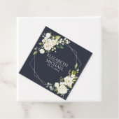 Silver Geometric Navy White Floral Wedding Geschenkanhänger (Beispiel)