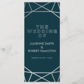 Silver Geometric Wedding Zeremony Program Programm (Vorderseite)
