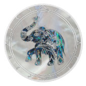 Silver Gerahmt Elephant on Abalone and Pearl Keramikknauf (Vorderseite)