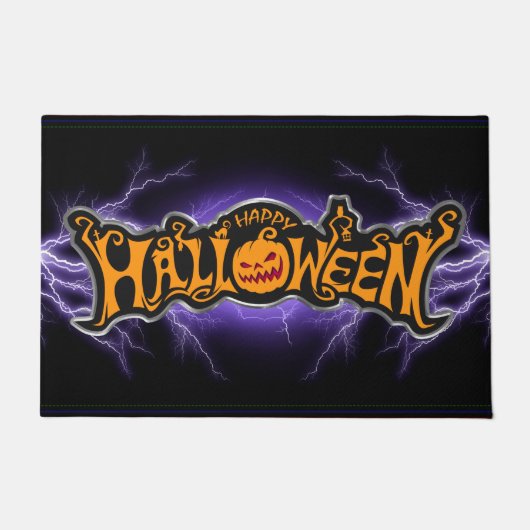 Silver Gerahmt Happy Halloween Ruby Mit Augen Pump Fußmatte (Vorderseite)