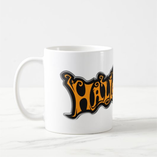 Silver Gerahmt Happy Halloween Ruby Mit Augen Pump Kaffeetasse (Links)