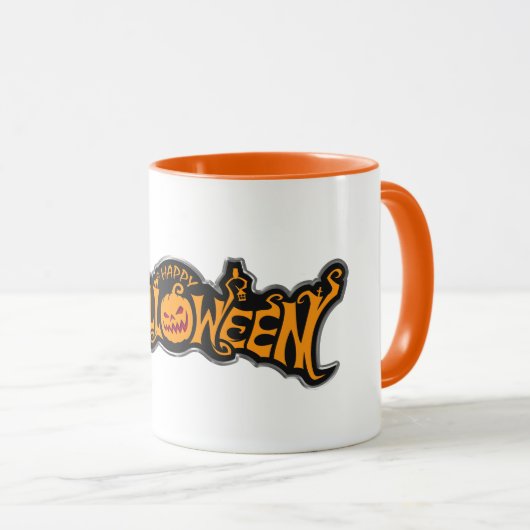 Silver Gerahmt Happy Halloween Ruby Mit Augen Pump Tasse (VorderseiteRechts)