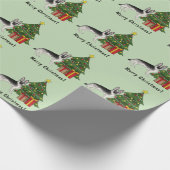 Silver German Shepherd Weihnachtsbaum Geschenkpapier (Ecke)