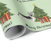 Silver German Shepherd Weihnachtsbaum Geschenkpapier (Rolleneckpunkt)