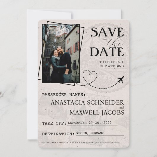 Silver Germany Passport Save the Date (Rückseite)