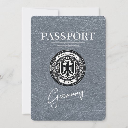 Silver Germany Passport Save the Date (Vorderseite)