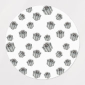 Silver Gift Boxes Elegant Holiday Premium Party Etiketten (Design 1)