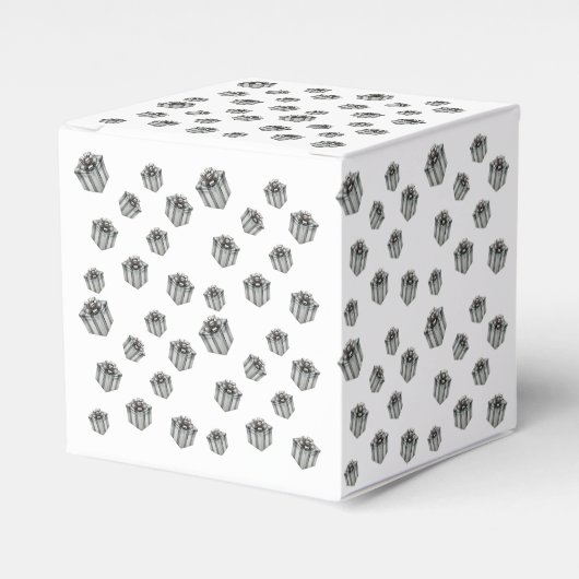 Silver Gift Boxes Elegant Holiday Premium Party Geschenkschachtel (Vorderseite)