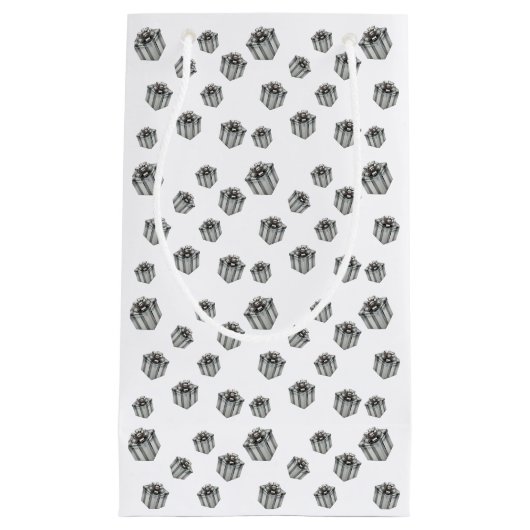 Silver Gift Boxes Elegant Holiday Premium Party Kleine Geschenktüte (Vorderseite)
