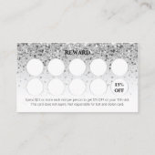 Silver Giltter Loyalty Card für Nails Salon Treuekarte (Rückseite)
