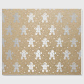 Silver Gingerbrot Mann Kraft Geschenkpapier (Flach)