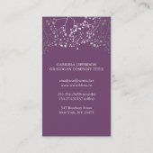 Silver Gipskraut Amethyst Vintag Elegant Visitenkarte (Rückseite)