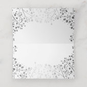 Silver Gipskraut Elegant Platzkarte (Innenseite Aufgefaltet)