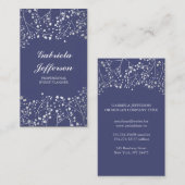 Silver Gipskraut Navy Vintag Elegant Visitenkarte (Vorne/Hinten)