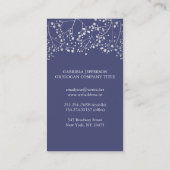 Silver Gipskraut Navy Vintag Elegant Visitenkarte (Rückseite)