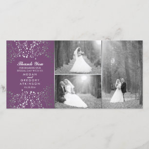 Silver Gipskraut Wedding Foto Vielen Dank Dankeskarte