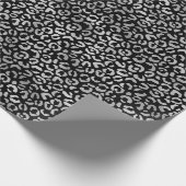 Silver Glam Black Leopard Print Geschenkpapier (Ecke)