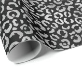 Silver Glam Black Leopard Print Geschenkpapier (Rolleneckpunkt)
