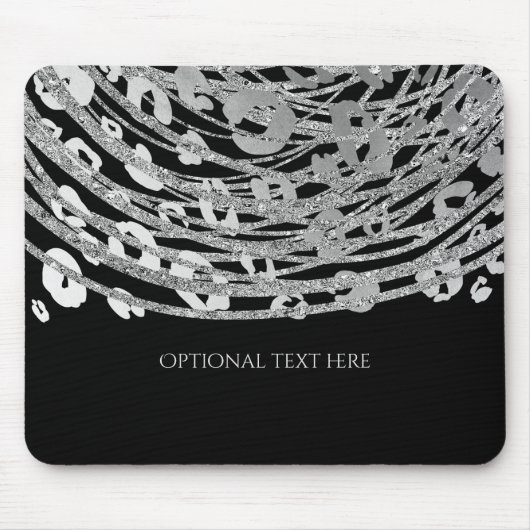 Silver Glam Cheetah Print Exotic Animal Print Mousepad (Vorne)
