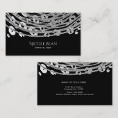 Silver Glam Cheetah Print Exotic Beauty Visitenkarte (Vorne/Hinten)