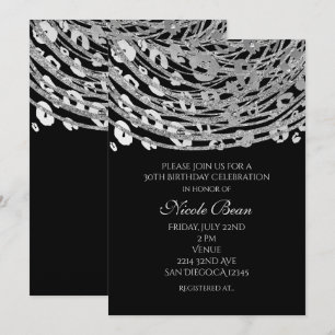 Silver Glam Cheetah Print Exotic Party Einladungen