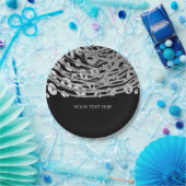 Silver Glam Cheetah Print Exotic Print Party Pappteller (Party)