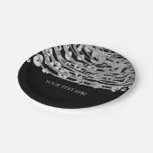 Silver Glam Cheetah Print Exotic Print Party Pappteller (Schrägansicht)