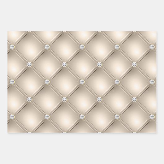 Silver Glam Diamond Blush Champagne Geschenkpapier Set (Vorderseite 3)