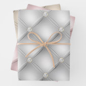 Silver Glam Diamond Blush Champagne Geschenkpapier Set (Beispiel)