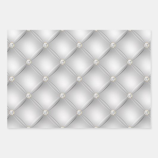 Silver Glam Diamond Blush Champagne Geschenkpapier Set (Vorderseite)