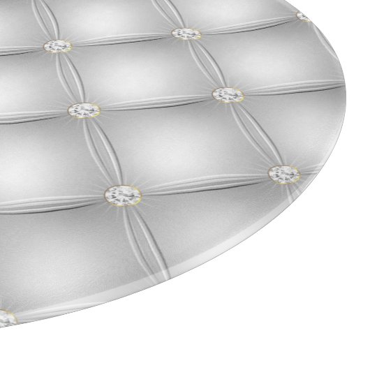 Silver Glam Diamond Blush Pink Schneidebrett (Ecke)