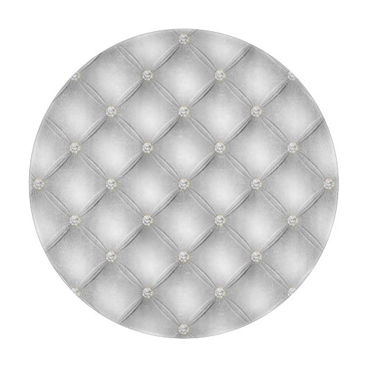 Silver Glam Diamond Blush Pink Schneidebrett (Vorderseite)