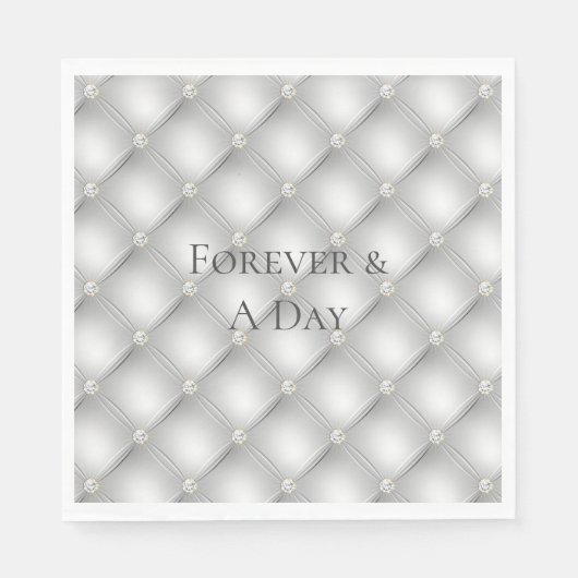 Silver Glam Diamond Wedding Serviette (Vorderseite)