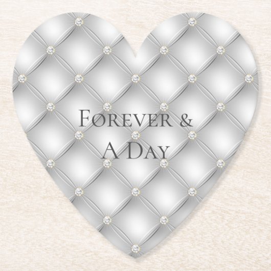 Silver Glam Diamond Wedding Untersetzer (Vorderseite)