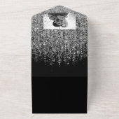 Silver Glam Glitzer Moderne Sparkle Hochzeit All In One Einladung (Außenbereich)