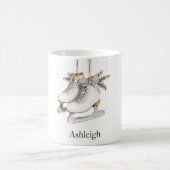 Silver Glam Ice Skate Weihnachten Kaffeetasse (Mittel)