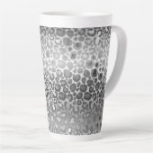 Silver Glam Leopard Animal Print Milchtasse (Rechte Ecke)