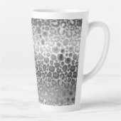 Silver Glam Leopard Animal Print Milchtasse (Rechts)