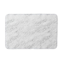 Silver Glam Leopard Print Badematte