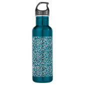 Silver Glam Leopard Print Edelstahlflasche (Vorderseite)