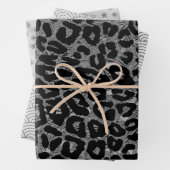 Silver Glam Leopard Snowflake Rainbows Geschenkpapier Set (Beispiel)