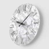 Silver Glam Marble Retro römische Zahlen Große Wanduhr (Winkel)