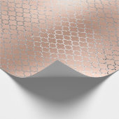 Silver Glam Rosa Rose Gold Art Deco Geschenkpapier (Ecke)