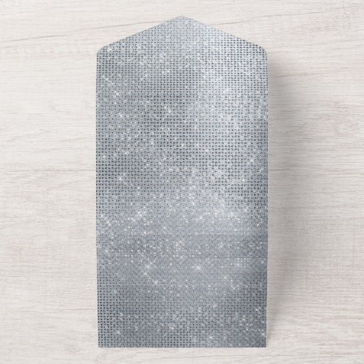 Silver Glam Sparkle All In One Einladung (Außenbereich)