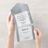 Silver Glam Sparkle All In One Einladung (Abreißen)