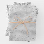 Silver Glam Sparkle Confetti Glitzer Geschenkpapier Set (Beispiel)