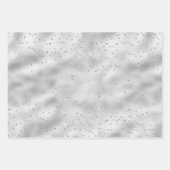 Silver Glam Sparkle Confetti Glitzer Geschenkpapier Set (Vorderseite)