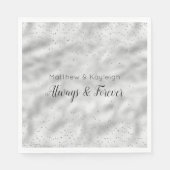 Silver Glam Sparkle Confetti Serviette (Vorderseite)