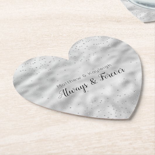 Silver Glam Sparkle Confetti Untersetzer (angewinkelt)