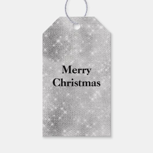 Silver Glam Sparkle Glitz Geschenkanhänger (Vorderseite)